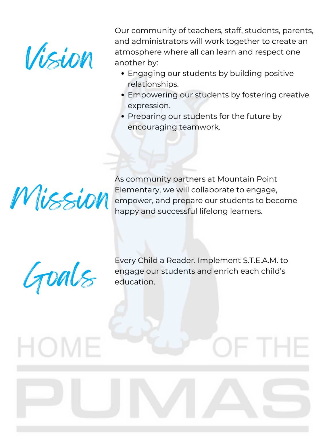 Mountain Point Elementary Home of the Pumas